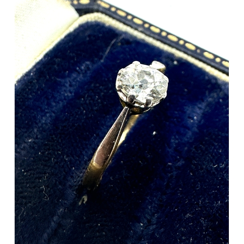 110 - Antique 18ct gold old cut diamond ring diamond measures approx 5.5mm dia est .60 ct weight 2.2g