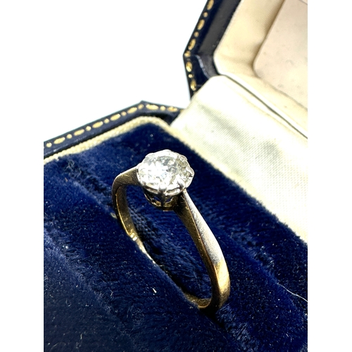 110 - Antique 18ct gold old cut diamond ring diamond measures approx 5.5mm dia est .60 ct weight 2.2g