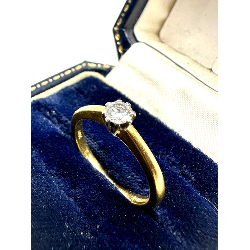 117 - 18ct gold solitaire diamond ring diamond measures approx 4mm weight 2.8g