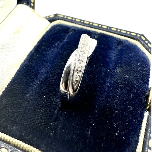 120 - 9ct white gold diamond ring weight 2.5g