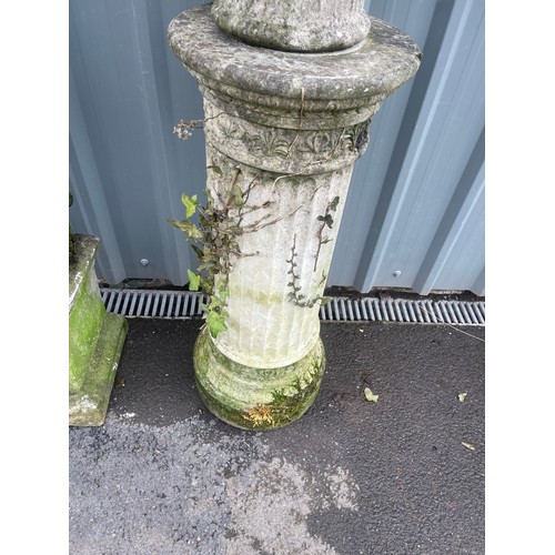 101J - Concrete Jardiniere on stand, column themed height approximately 52 inches tall