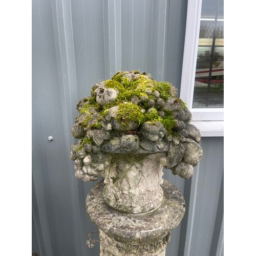 101J - Concrete Jardiniere on stand, column themed height approximately 52 inches tall