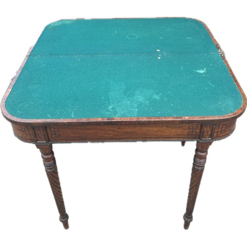 400 - Antique hall/games table measures approx 30 inches tall, 34 wide when open