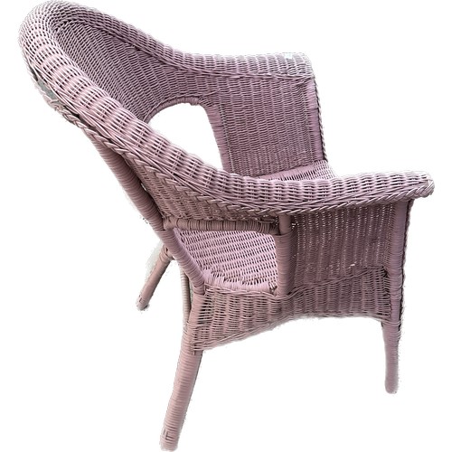 443 - Wicker pink painted bedroom chair