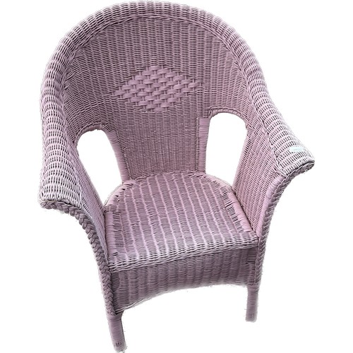 443 - Wicker pink painted bedroom chair