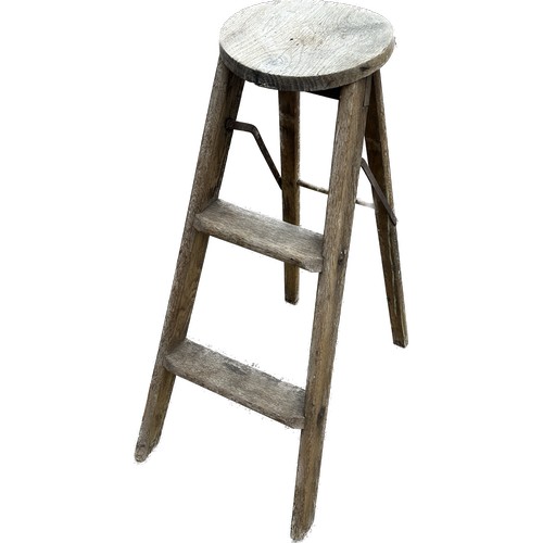 399 - Vintage holding ladder stool overall approx height 30 inches