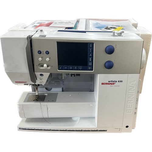 389 - Bernina Artista 630 computerised sewing machine with Bernina embroidery unit, stitch regulator, inst... 