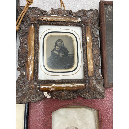 367 - Large selection of framed antique photos largest measures approximately 16 inches by 16 inches