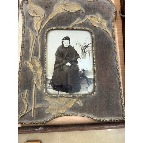 367 - Large selection of framed antique photos largest measures approximately 16 inches by 16 inches