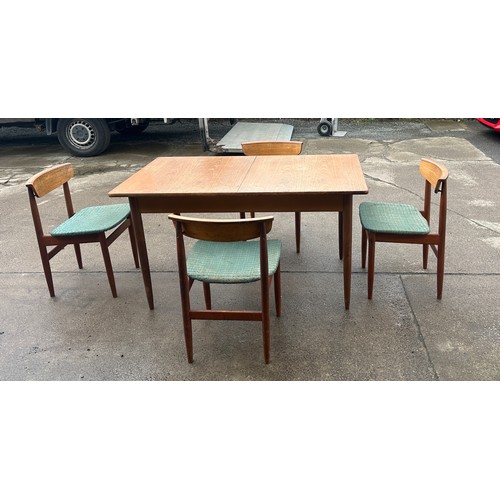 413 - Teak mid century extending table and four chairs