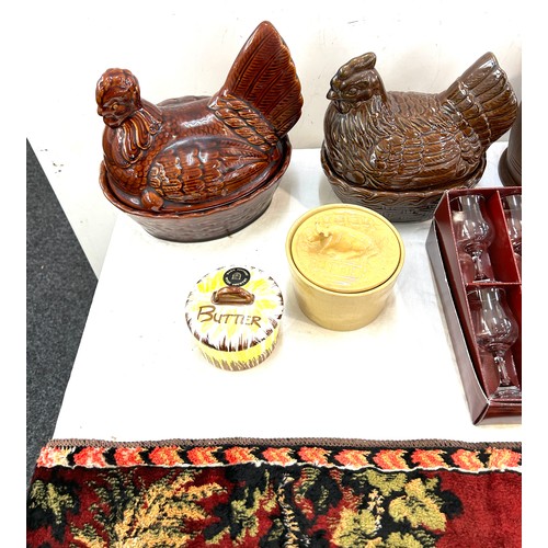 343 - Selection of collectables includes egg holders, butter dishes etc