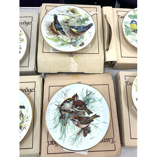 63 - Set of 8 German ALT Tirschenreuth hand painted birds collectors plate