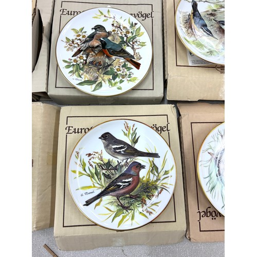 63 - Set of 8 German ALT Tirschenreuth hand painted birds collectors plate