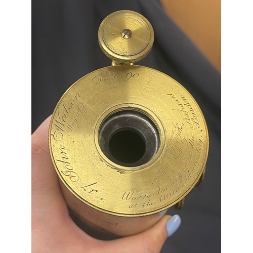 138 - Boxed brass John Watson magnify telescope