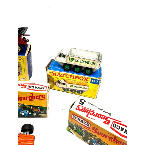 494 - selection of vintage boxed diecast vehicles inc texaco scorchers 2 with matching boxes 1 box with od... 