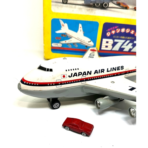 495 - Vintage Tonka Boeing 747 toy airplane truck Japan tinplate with original box