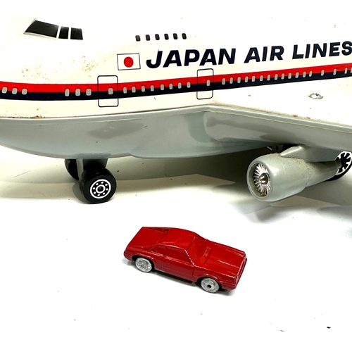 495 - Vintage Tonka Boeing 747 toy airplane truck Japan tinplate with original box