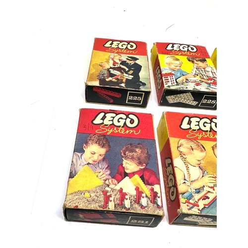 497 - 6 x Vintage boxed Lego system pieces all with mixed lego inside