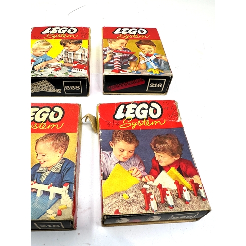 497 - 6 x Vintage boxed Lego system pieces all with mixed lego inside