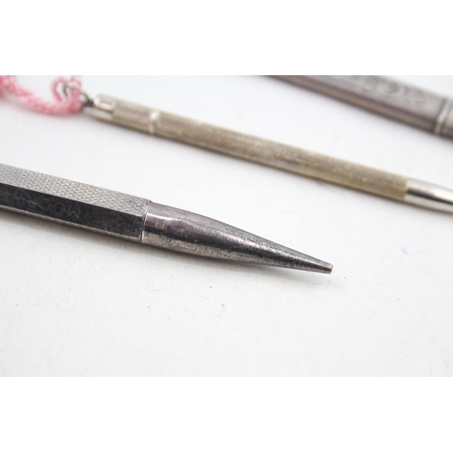 29 - 3 x .925 sterling pencils