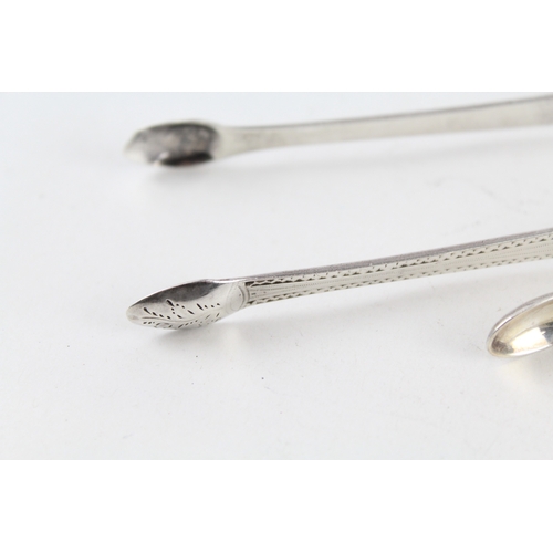 61 - 2 x .925 sterling georgian sugar tongs