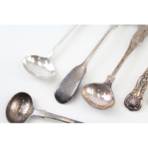 63 - 9 x .925 sterling condiment spoons inc georgian