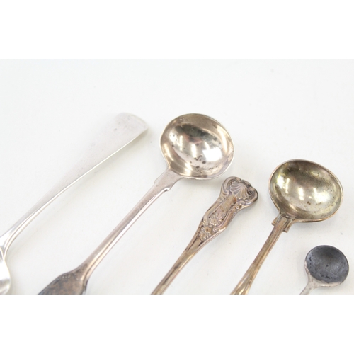 63 - 9 x .925 sterling condiment spoons inc georgian