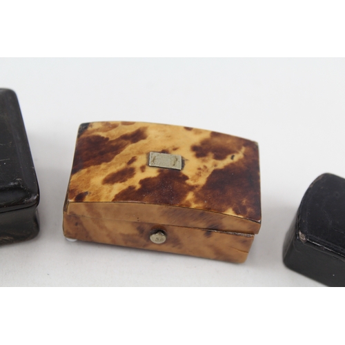 571 - Antique Snuff Boxes Inc Tortoise Shell, Horn, Lacquer x 3