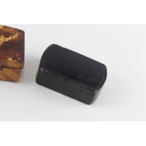 571 - Antique Snuff Boxes Inc Tortoise Shell, Horn, Lacquer x 3