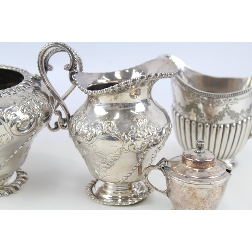 86 - Silver Plate Ware Antique Vintage Victorian Creamer Teapot George III x 5 2164g