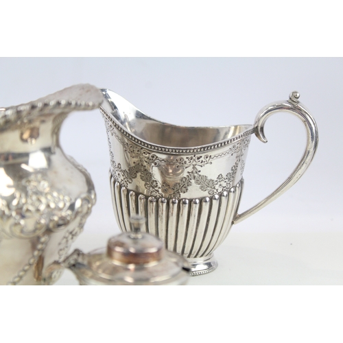 86 - Silver Plate Ware Antique Vintage Victorian Creamer Teapot George III x 5 2164g