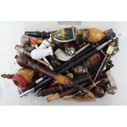 574 - Estate Pipe Job Lot Inc. Hand Carved Tyrolean Ceramic East Asian Dutch Clay Etc