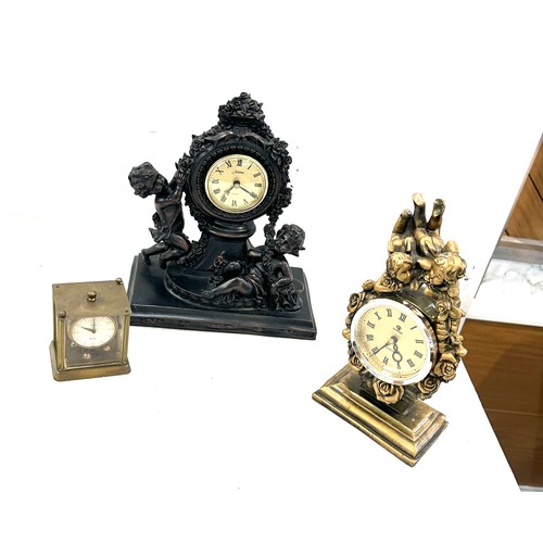 55 - Selection of three mantle clocks, battery operated