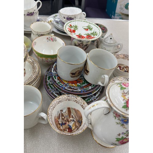 374 - Selection of part tea services includes Shelley tea pot etc