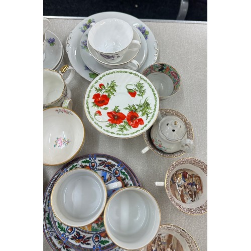 374 - Selection of part tea services includes Shelley tea pot etc