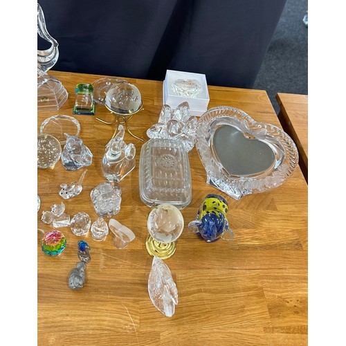 394 - Large selection of assorted glassware includes figures, photo frames etc