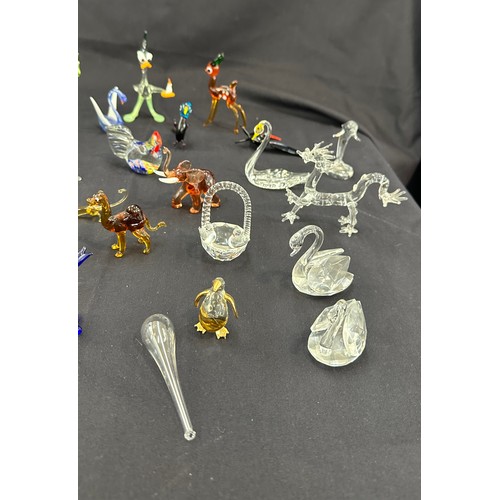 579 - Large selection of coloured glass animals