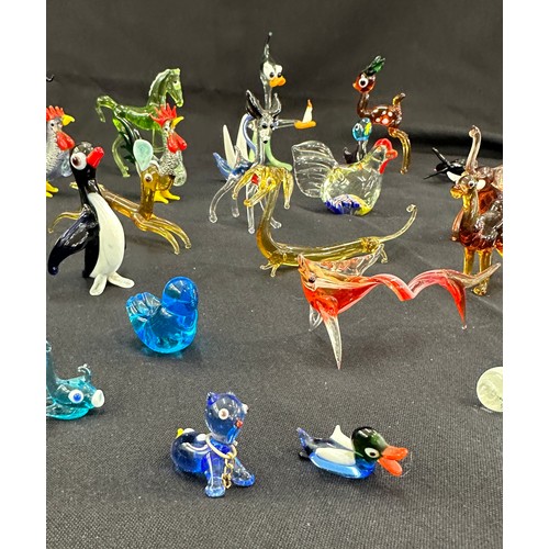 579 - Large selection of coloured glass animals