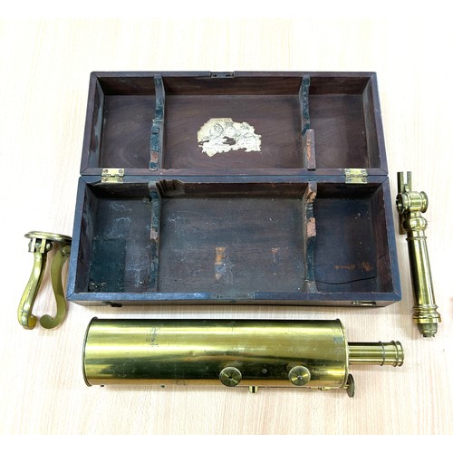 138 - Boxed brass John Watson magnify telescope