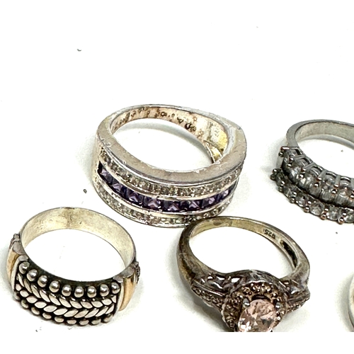 267 - 7 silver rings weight 33g