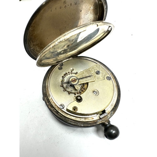 348 - Antique silver open face pocket watch  the watch is ticking missing loop and second hand