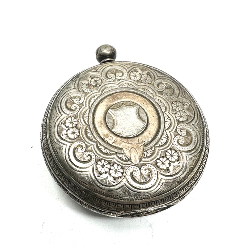 350 - Antique silver dial open face fusee pocket watch thomas mowbray london  movement the watch is tickin... 