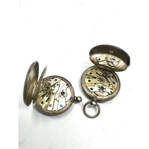 352 - 2 antique silver fob watches the watches are not ticking