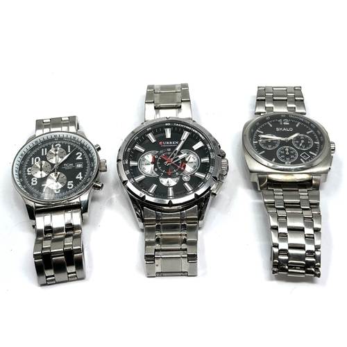 368 - selection of gents chronograph quartz wristwatches inc TCM , Curren & skalon all will need new batte... 