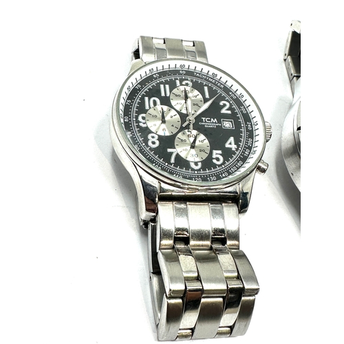 368 - selection of gents chronograph quartz wristwatches inc TCM , Curren & skalon all will need new batte... 