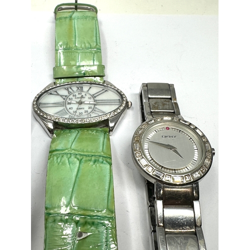 369 - 5 ladies wristwatches quartz includes calvin klein tag heuer dkny movado etc possibly need new batte... 