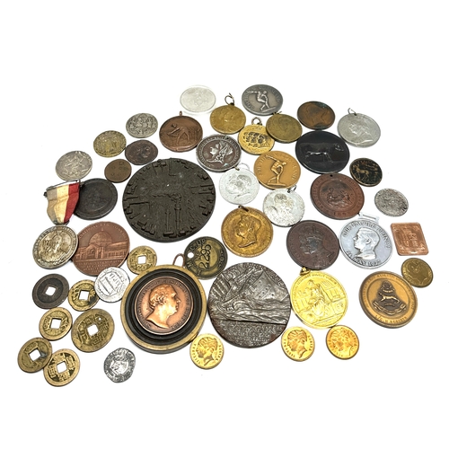 557 - large collection of antique & later medals coins tokens etc