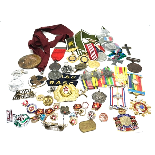 559 - Large collection of badges medals etc