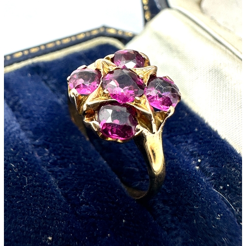 110 - Antique 15ct gold amethyst ring weight 2.7 tested as 14 / 15ct gold