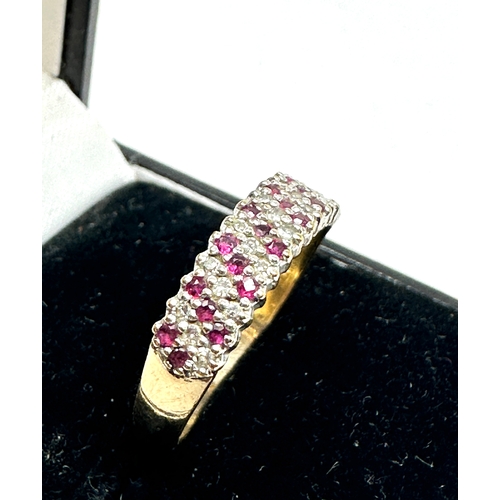 116 - 9ct gold Amethyst & diamond ring weight 2.5g